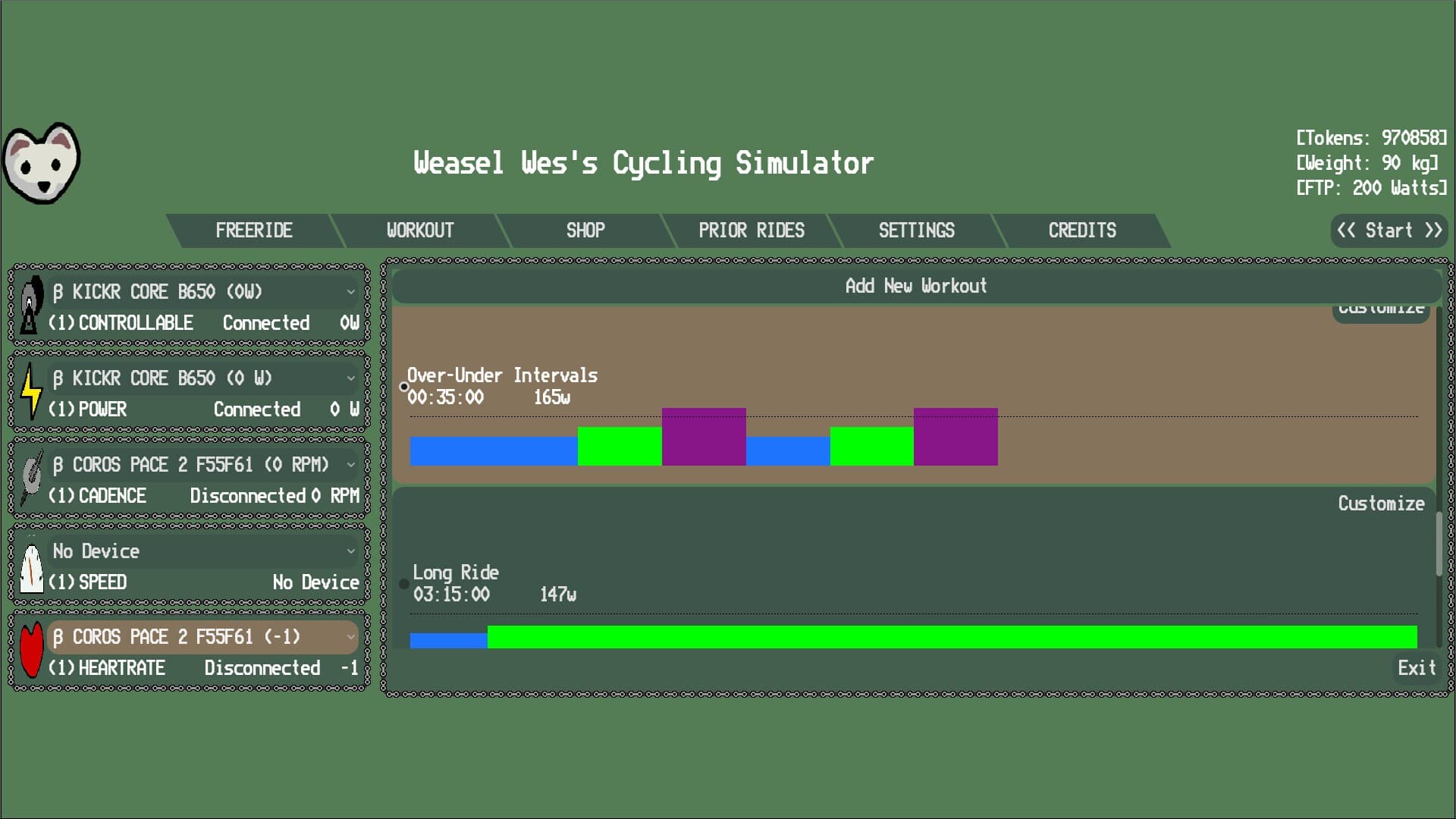 Weasel Wes's Cycling Simulator