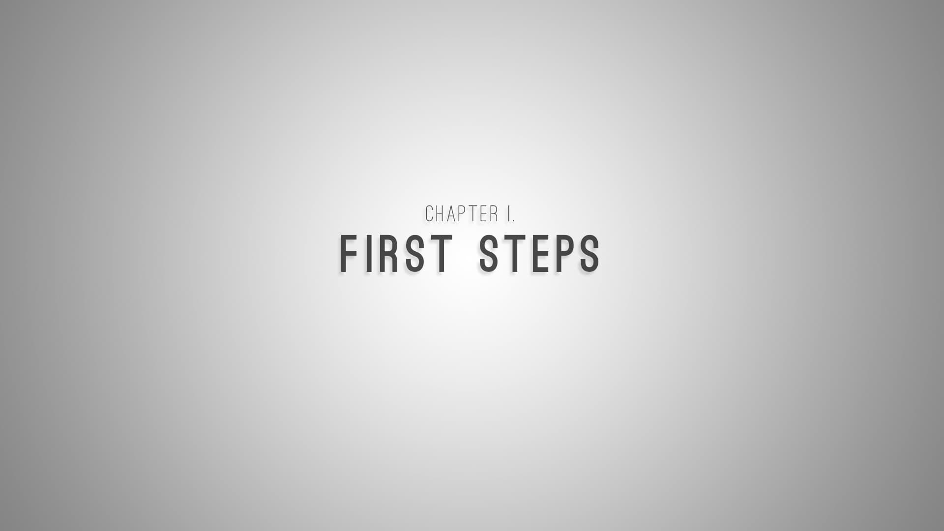 Chapter I - First steps